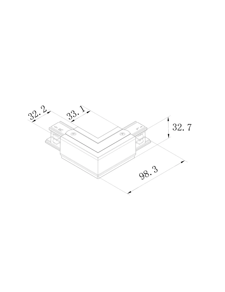 3phase track 90° connector line drawing