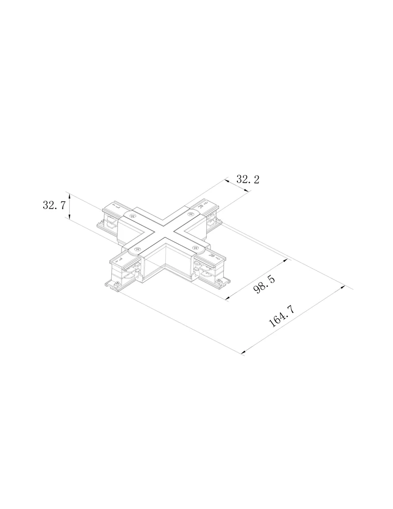 3phase track x connector line drawing